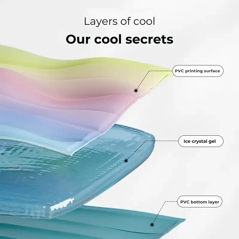 Summer Rainbow Cooling Bed with Ice Crystal Gel