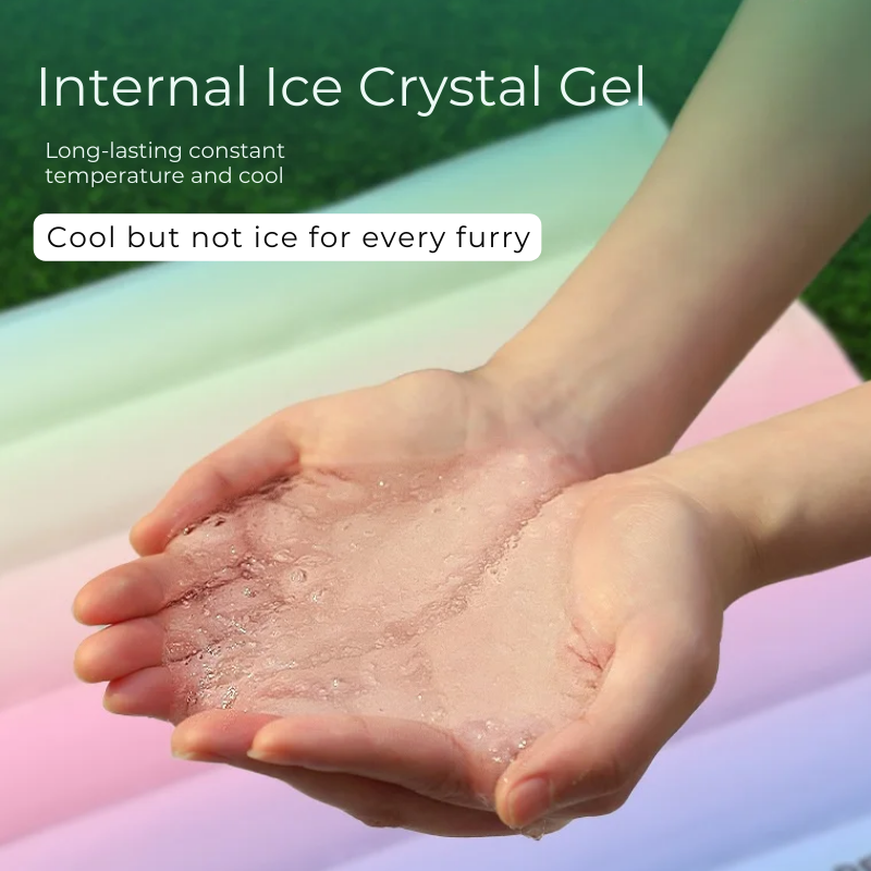 Summer Rainbow Cooling Bed with Ice Crystal Gel