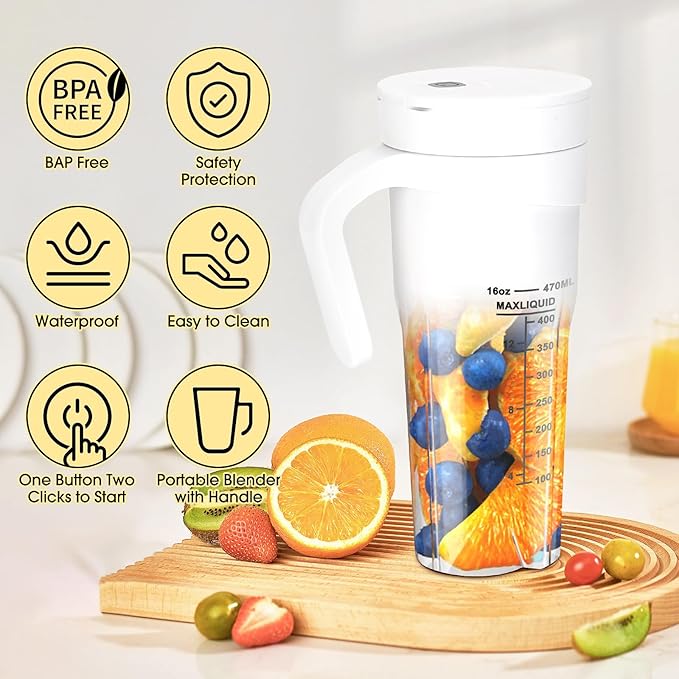 Portable USB Juicer cup with straw