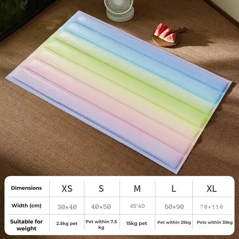 Summer Rainbow Cooling Bed with Ice Crystal Gel