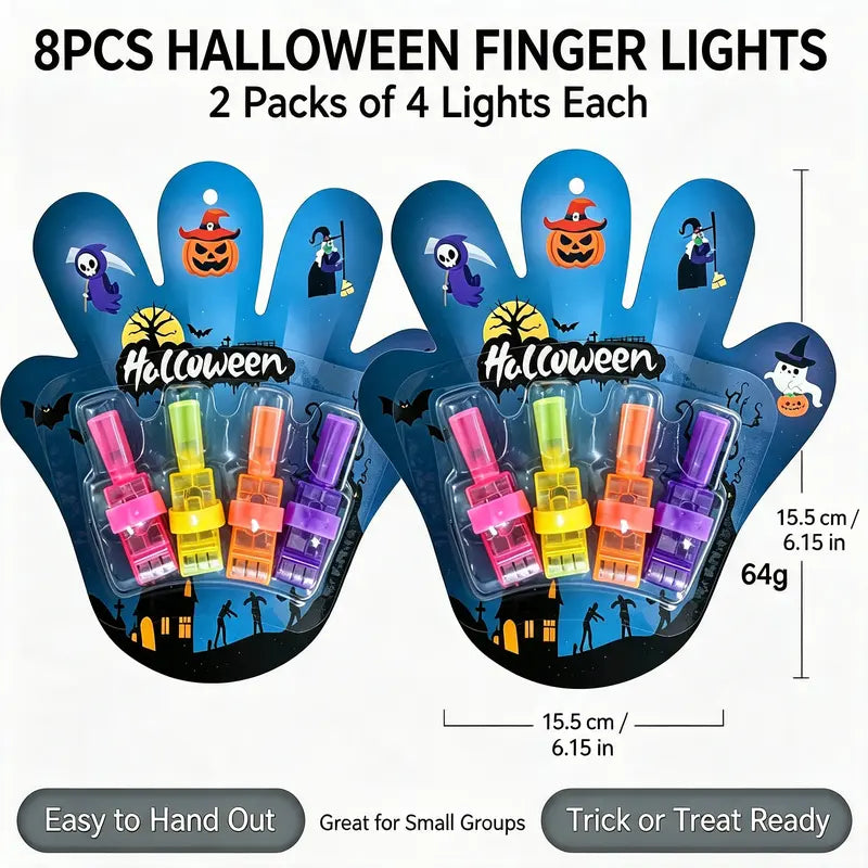 Halloween LED Finger Projection Lights – Party Favor Sets
