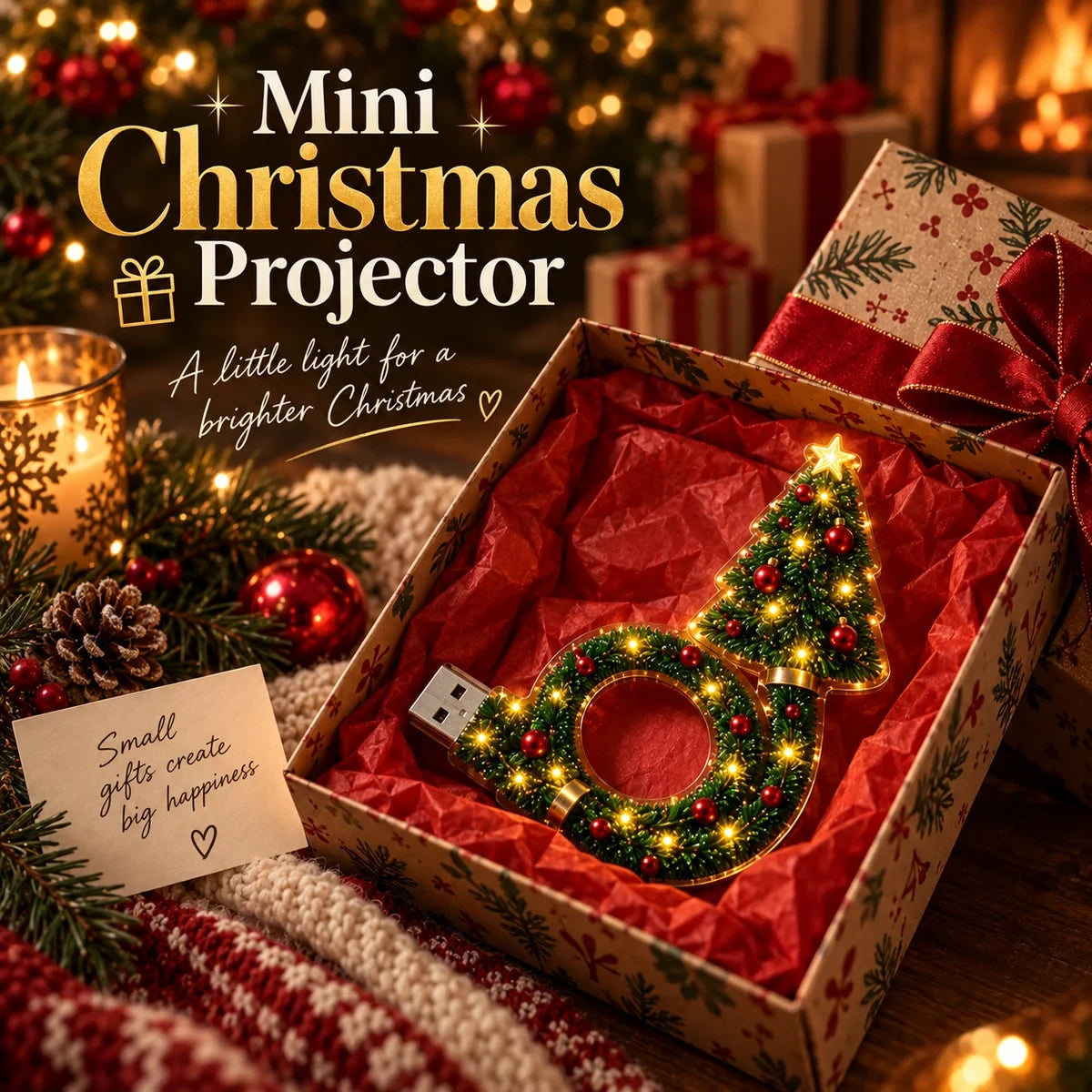 Mini Christmas Projector | Turn Any Room Into a Magical Christmas Scene