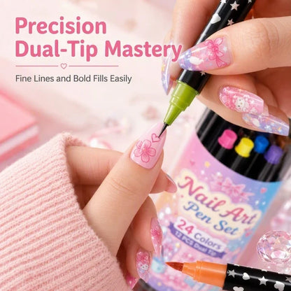 24-Color Nail Art Pens | Create Cute Nail Designs at Home