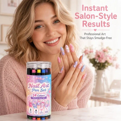 24-Color Nail Art Pens | Create Cute Nail Designs at Home