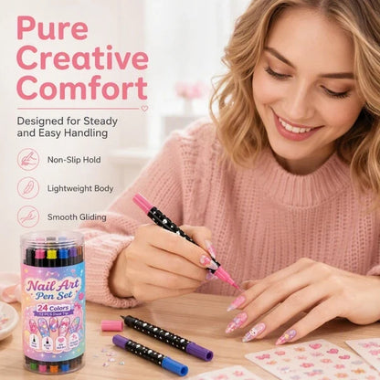 24-Color Nail Art Pens | Create Cute Nail Designs at Home