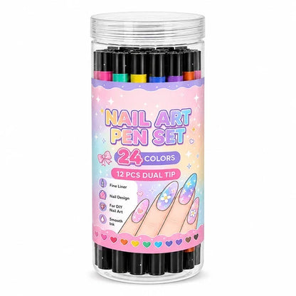 24-Color Nail Art Pens | Create Cute Nail Designs at Home