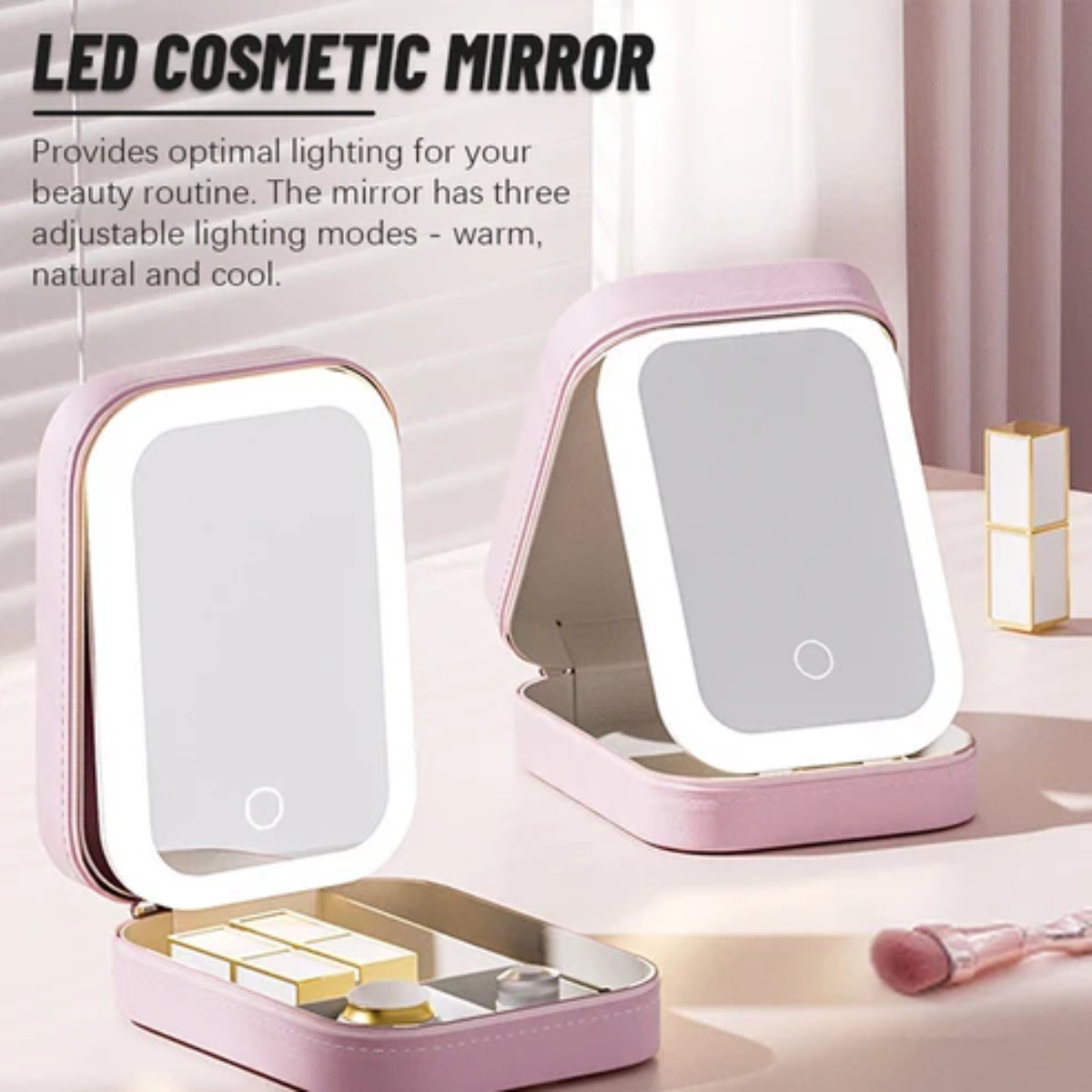 GlamLite LED Three-Color Makeup Mirror