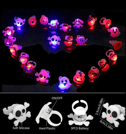 Light-Up Rings | Halloween LED Party Favor Set