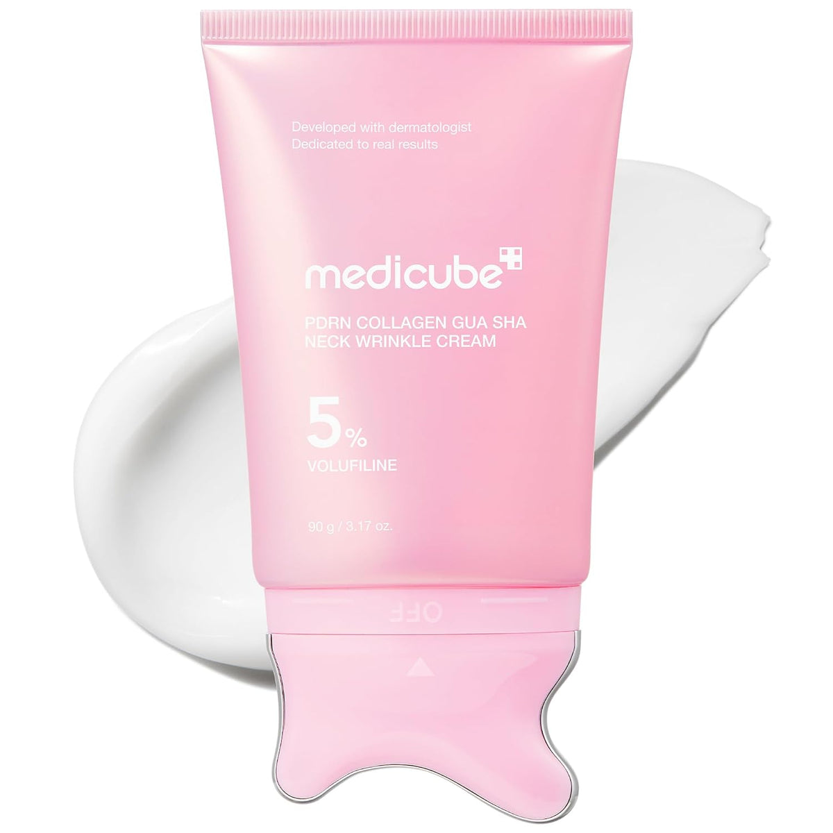 PDRN Collagen Gua Sha Neck Cream with Built-In Massager