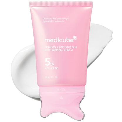 PDRN Collagen Gua Sha Neck Cream with Built-In Massager