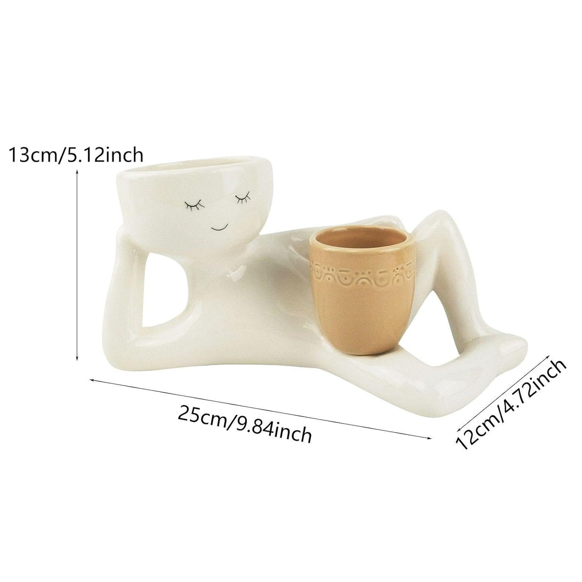 Funny Lazy Boy Planter | Quirky Resin Plant Pot for Home & Desk
