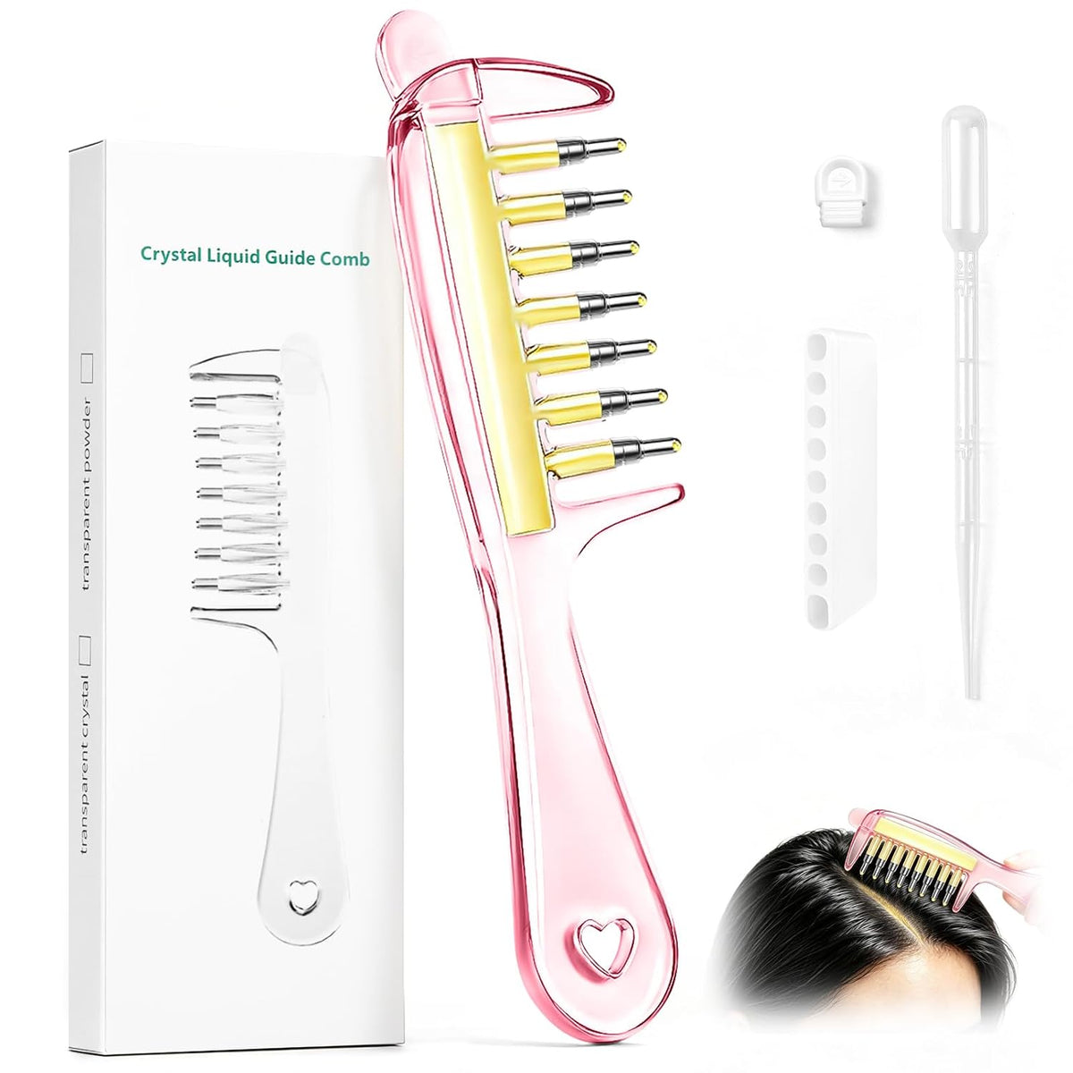 Scalp Liquid Guide Comb Mini Portable Head Applicator Hair Care Comb Anti-Static Scalp Nourish Hair Guide Comb
