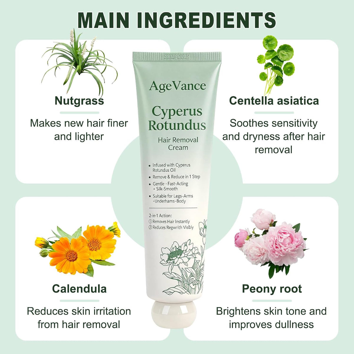 Cyperus Rotundus Hair Removal Cream