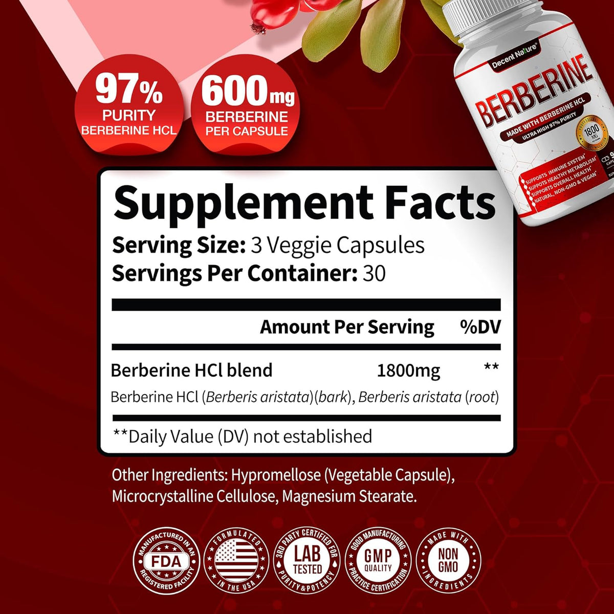 Berberine — 97% Purity, Zero Compromise