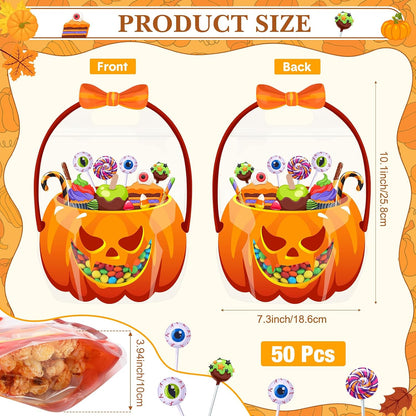 Halloween Treat Bags | Resealable Pumpkin Candy Bags