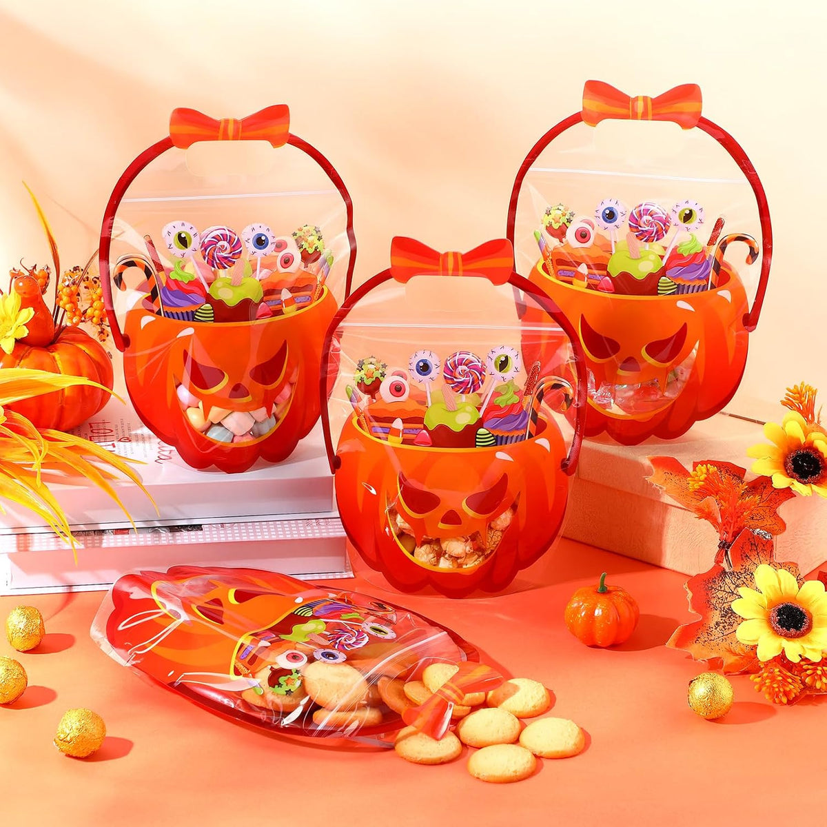 Halloween Treat Bags | Resealable Pumpkin Candy Bags