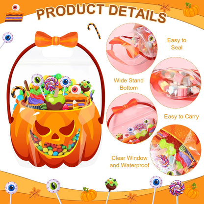 Halloween Treat Bags | Resealable Pumpkin Candy Bags