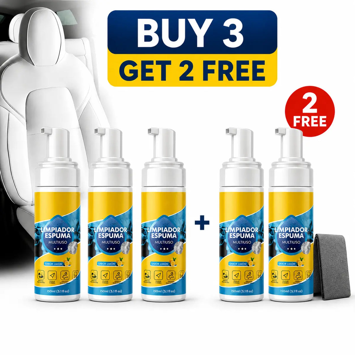 🔥 4-in-1 Multi-Enzyme Foam Cleaner – Deep Clean Car, Kitchen, Bathroom & Sofa