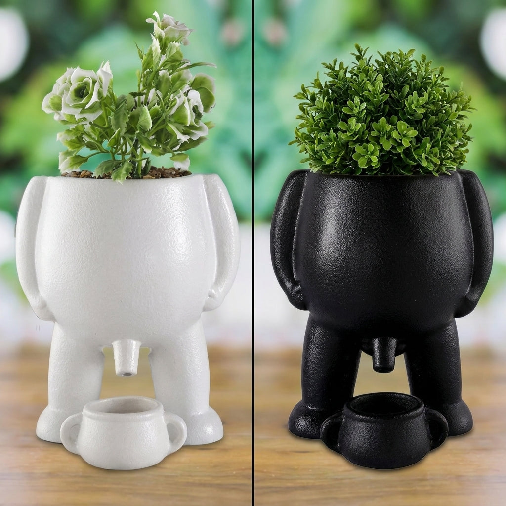 Funny Ceramic Planter | Unique Human-Shaped Pot for Home & Garden
