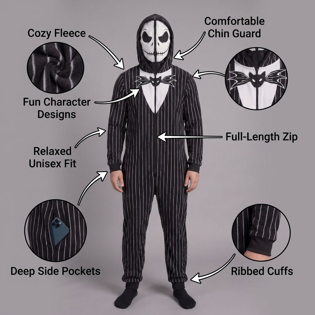 Cozy Halloween Fleece Onesie for Adults