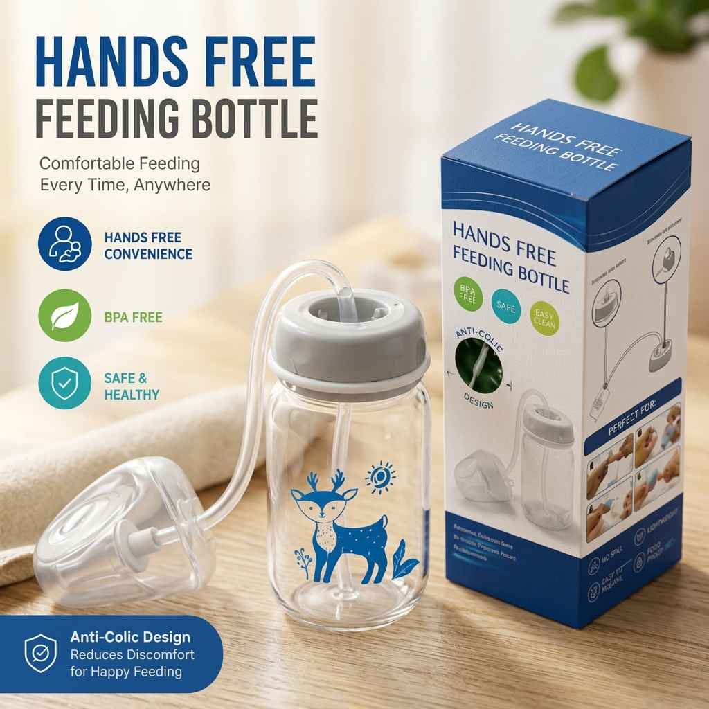 Hands-Free Baby Feeding Bottle