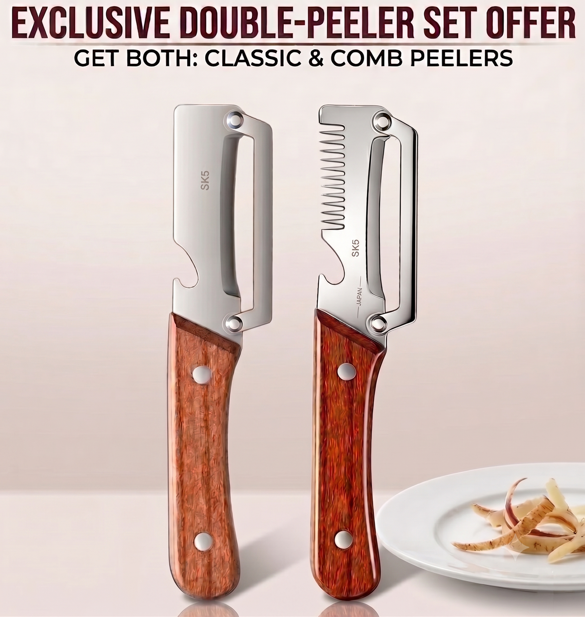 SwiftPeel™ 4-in-1 Stainless Steel Vegetable Peeler