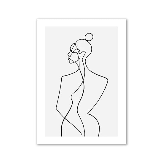 Modern Room Decor Aesthetic Black White Abstract Line Women Wall Art Canvas Printings Pictures for Home Design Wall Paintings