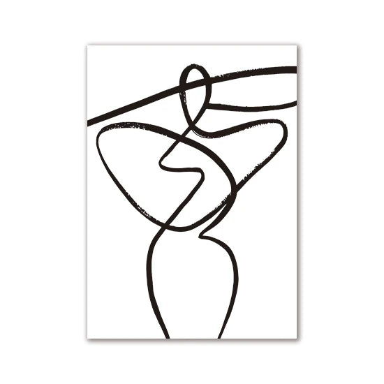 Modern Room Decor Aesthetic Black White Abstract Line Women Wall Art Canvas Printings Pictures for Home Design Wall Paintings