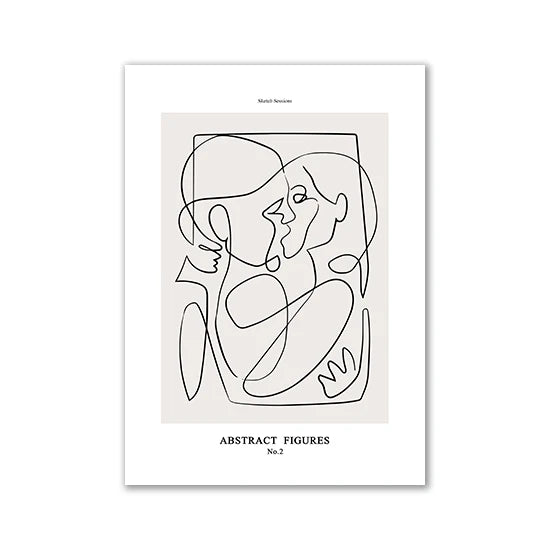 Modern Room Decor Aesthetic Black White Abstract Line Women Wall Art Canvas Printings Pictures for Home Design Wall Paintings