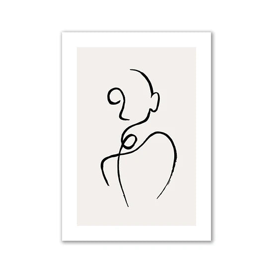 Modern Room Decor Aesthetic Black White Abstract Line Women Wall Art Canvas Printings Pictures for Home Design Wall Paintings