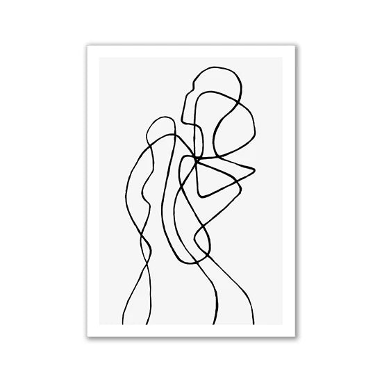 Modern Room Decor Aesthetic Black White Abstract Line Women Wall Art Canvas Printings Pictures for Home Design Wall Paintings