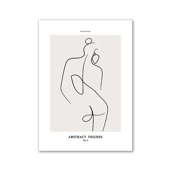 Modern Room Decor Aesthetic Black White Abstract Line Women Wall Art Canvas Printings Pictures for Home Design Wall Paintings