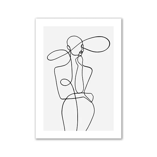 Modern Room Decor Aesthetic Black White Abstract Line Women Wall Art Canvas Printings Pictures for Home Design Wall Paintings