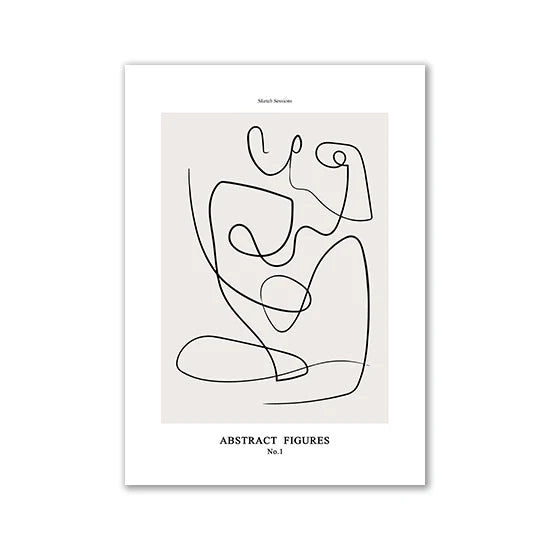 Modern Room Decor Aesthetic Black White Abstract Line Women Wall Art Canvas Printings Pictures for Home Design Wall Paintings