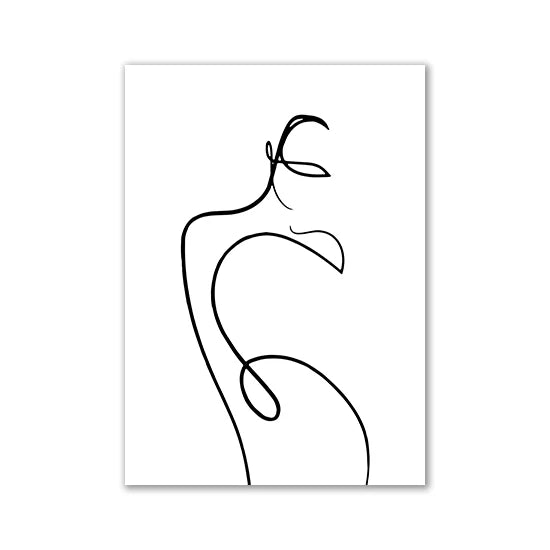Modern Room Decor Aesthetic Black White Abstract Line Women Wall Art Canvas Printings Pictures for Home Design Wall Paintings