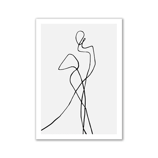 Modern Room Decor Aesthetic Black White Abstract Line Women Wall Art Canvas Printings Pictures for Home Design Wall Paintings
