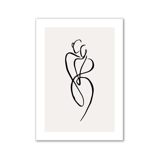 Modern Room Decor Aesthetic Black White Abstract Line Women Wall Art Canvas Printings Pictures for Home Design Wall Paintings