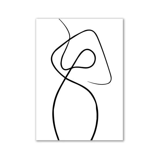 Modern Room Decor Aesthetic Black White Abstract Line Women Wall Art Canvas Printings Pictures for Home Design Wall Paintings