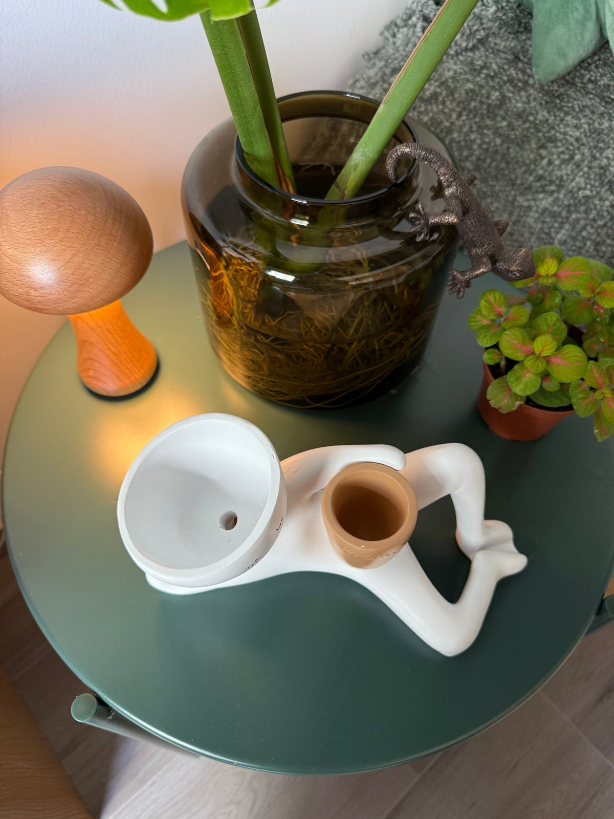 Funny Lazy Boy Planter | Quirky Resin Plant Pot for Home & Desk