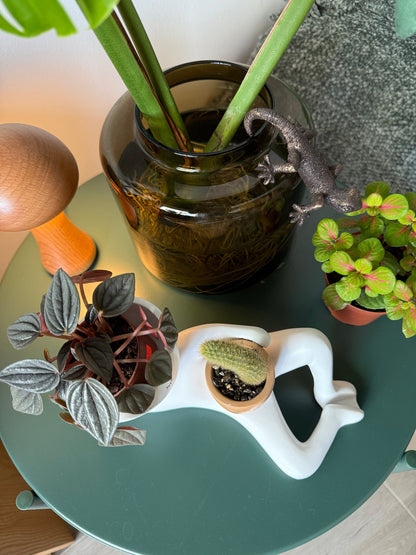 Funny Lazy Boy Planter | Quirky Resin Plant Pot for Home & Desk