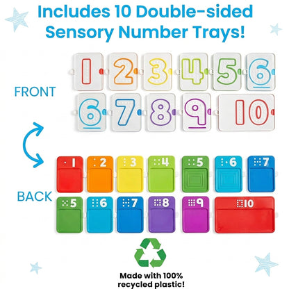 Hand2Mind Sensory Number Trays | Tactile Counting & Tracing Toy for Preschool Math