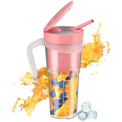 Portable USB Juicer cup with straw