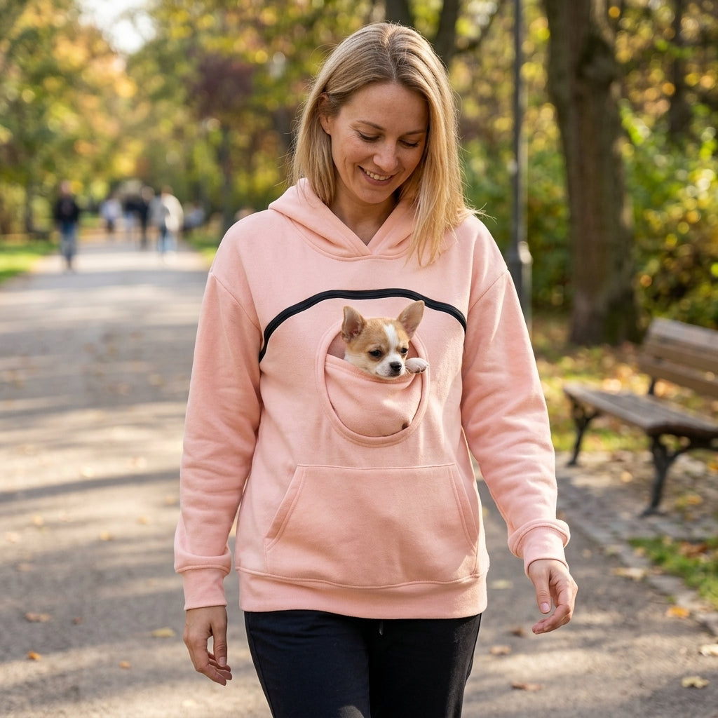 Pet Carrier Hoodie | Cozy Hands-Free Hoodie for Small Pets