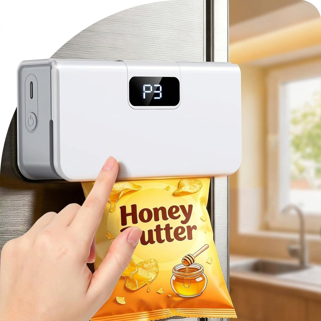 Mini Bag Sealer | Rechargeable Heat Sealer with Cutter & Magnet