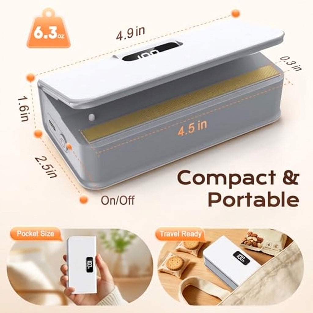 Mini Bag Sealer | Rechargeable Heat Sealer with Cutter & Magnet