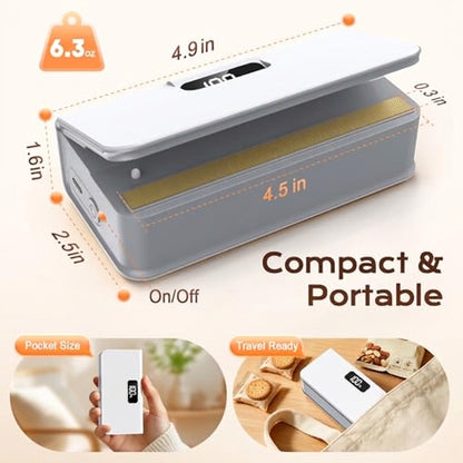 Mini Bag Sealer | Rechargeable Heat Sealer with Cutter & Magnet