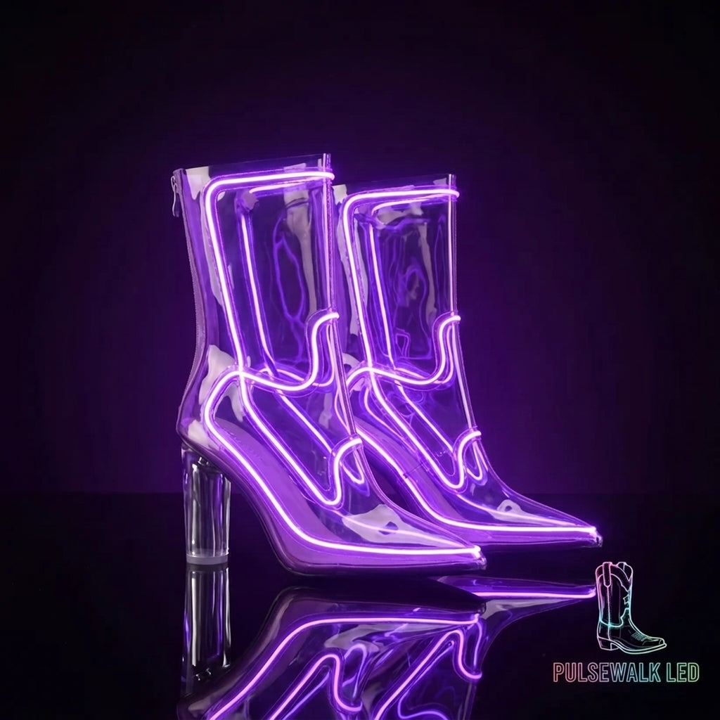 PulseWalk™ LED Light-Up Boots | Clear Glow Boots for Parties & Festivals