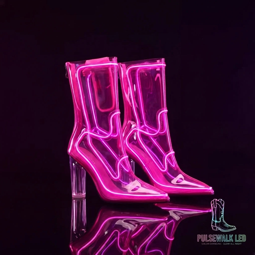 PulseWalk™ LED Light-Up Boots | Clear Glow Boots for Parties & Festivals