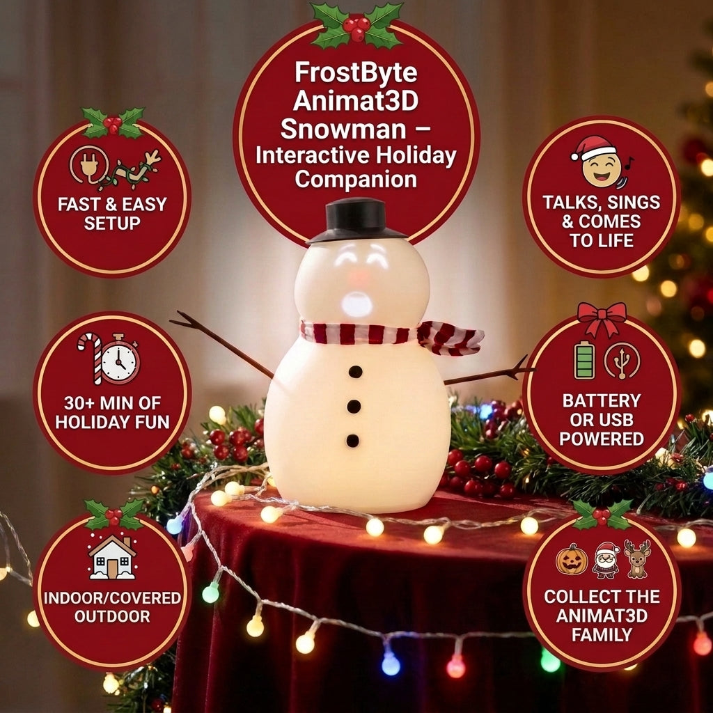 FrostByte Talking Snowman | Animated Christmas Decoration with Light & Sound