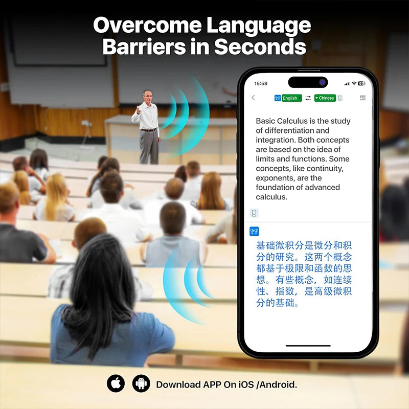 AI Languages Translator Earbuds with Screen Noise Cancelling Earphone with with 144 Languages Real Time Translation Headphones